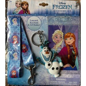 Disney Frozen Accessory Set. Lanyard, Keychain and ID Holder Age 3+Brand New